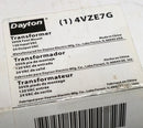 Dayton 4VZE7G Control Transformer Pri:120VAC Sec: 24VAC 50VA Foot Mount - New