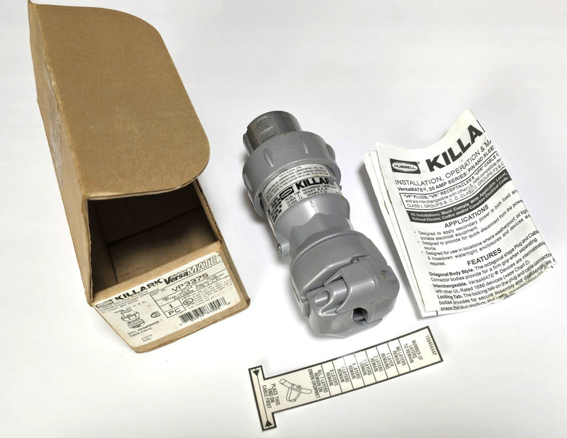 Hubbell Killark VP3375 VersaMATE 30A 3W 3P 600VAC Pin & Sleeve Male Connector