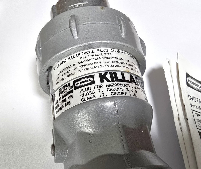 Hubbell Killark VP3375 VersaMATE 30A 3W 3P 600VAC Pin & Sleeve Male Connector