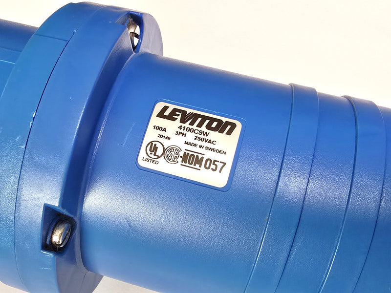 Leviton 4100C9W 100A 3P 250VAC Pin & Sleeve Female Connector - New