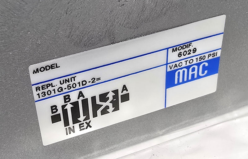MAC 1301G-501D-2 Single (A) Solenoid 24VDC Pneumatic Valve Assembly - New