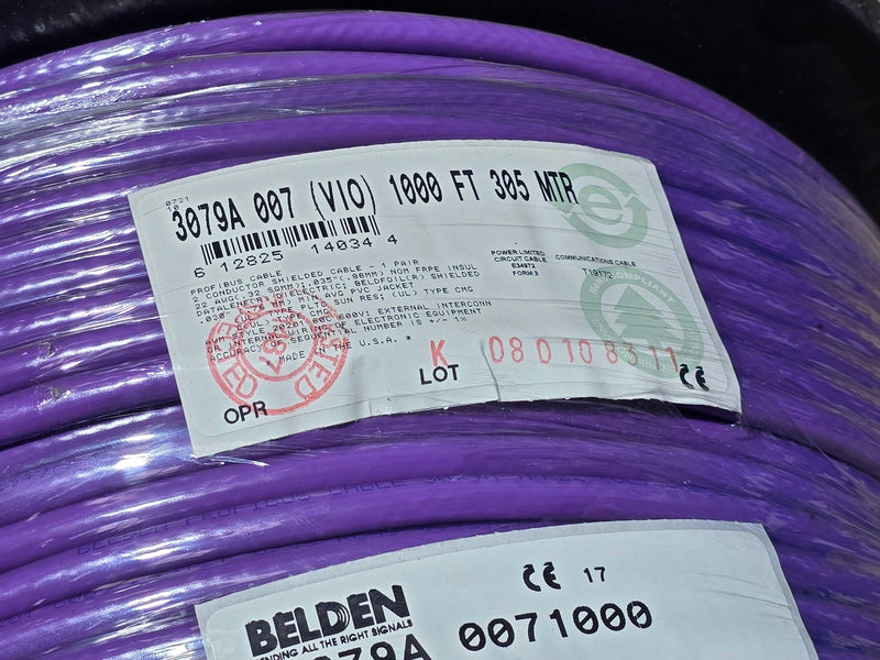 Belden 3079A Profibus DP Shielded Communication Cable 1PR22AWG 1000' Spool - New