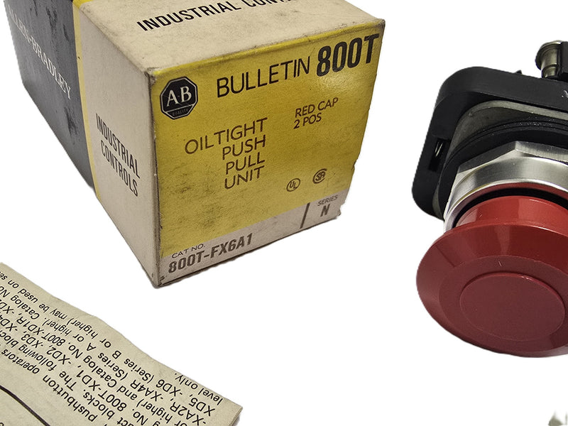 Allen Bradley 800T-FX6A1 Non-Illuminated 2 Position Red Push-Pull Button - New