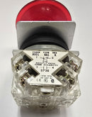 Square D KA1 Push-Pull Non-Illuminated Emergency Stop Button & Legend Plate -New