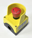 Siemens 3SU1801-0AA00-0AC2 E-stop LED Pushbutton Guard Enclosure Assembly