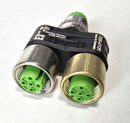 Murr 7000-41131-0000000 T-Coupler 2-Female to 1-Male M12 Splitter - New