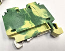 Wago 284-107 ( Lot of 9 ) Green / Yellow 24-8AWG Grounding Terminal Block - New