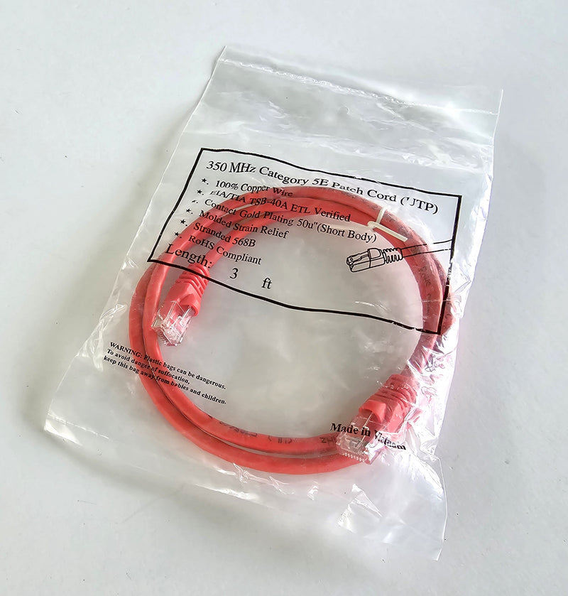 350 MHz Cat5E Red Ethernet Patch Cord - ( Lot of 11 ) New
