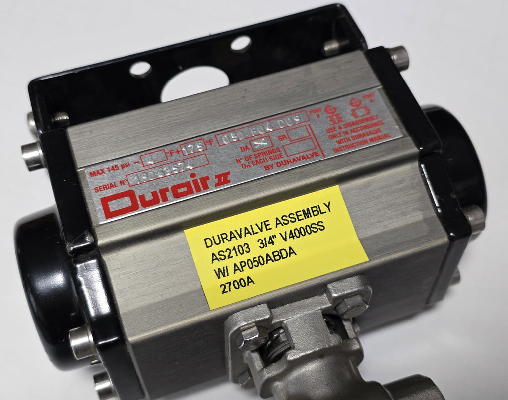 Durair 050 F04 D09 Duravalve Pneumatic Actuator Valve Assembly - New ...