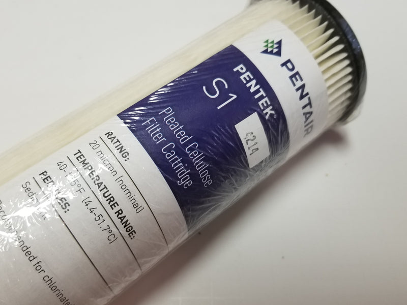 Pentair Pentek S1 Pleated Cellulose Filter Cartridge Chlorinated Water