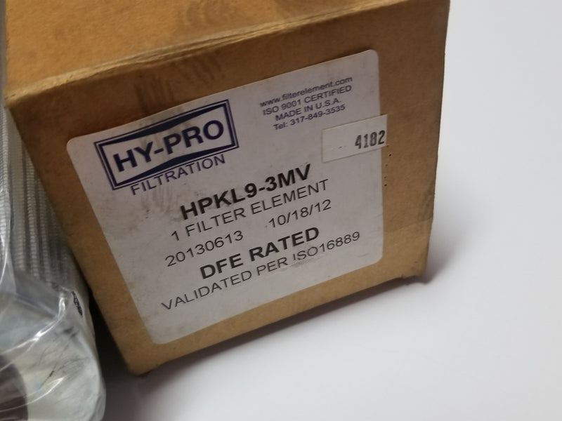 HY-PRO HPKL9-3MV Filter Element 20130613 DFE Rated Hydraulic Filter