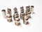 Lot of 6 PYRO CHEM NP Spiral Nozzles with Metal Dust Caps