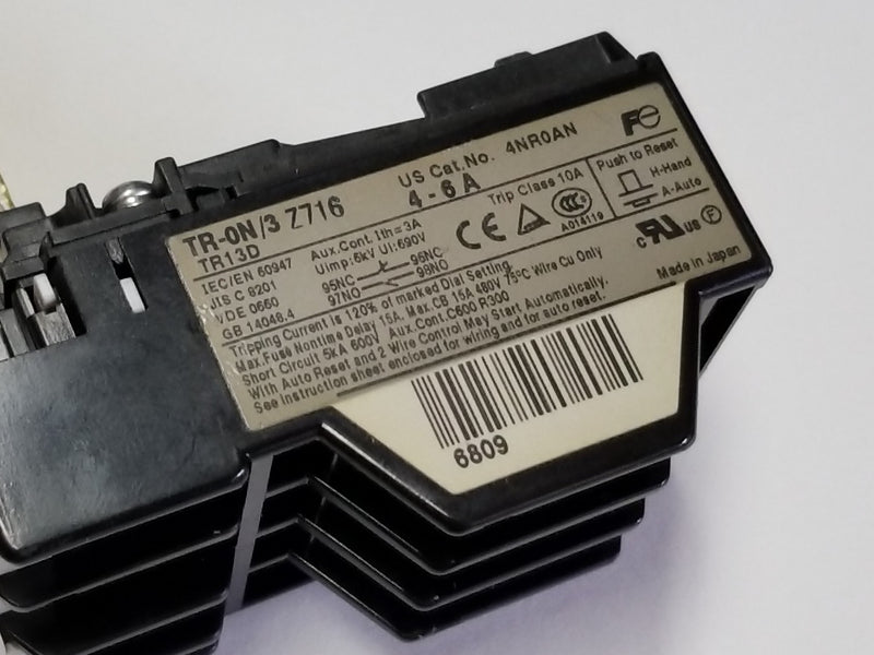 FUJI 4NR0AN 4-6 Thermal Overload Relay TR-ON/3