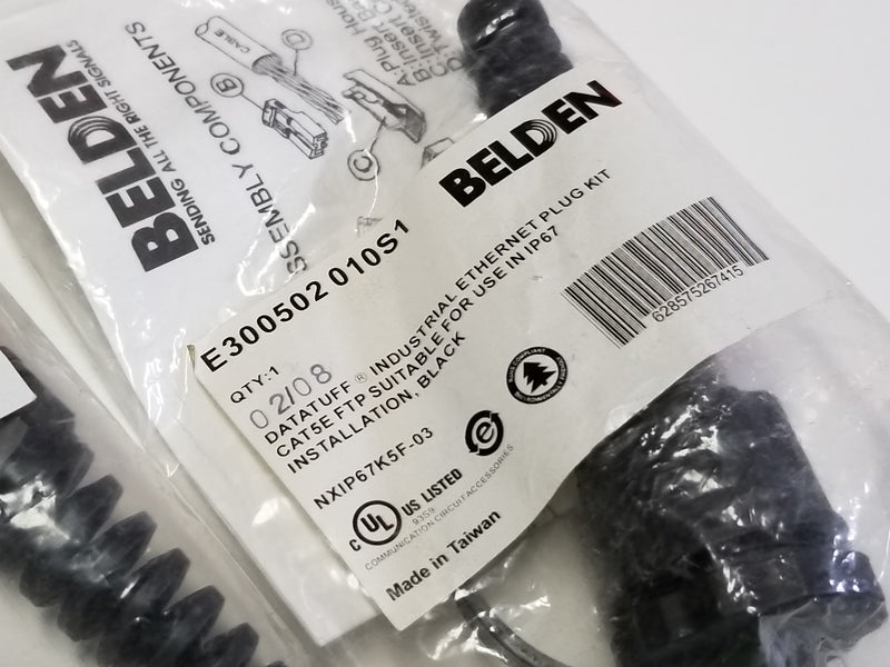Belden (Lot of 2) E300502 010S1 DataTuff Cat5E FTP Black Ethernet Plug Kits
