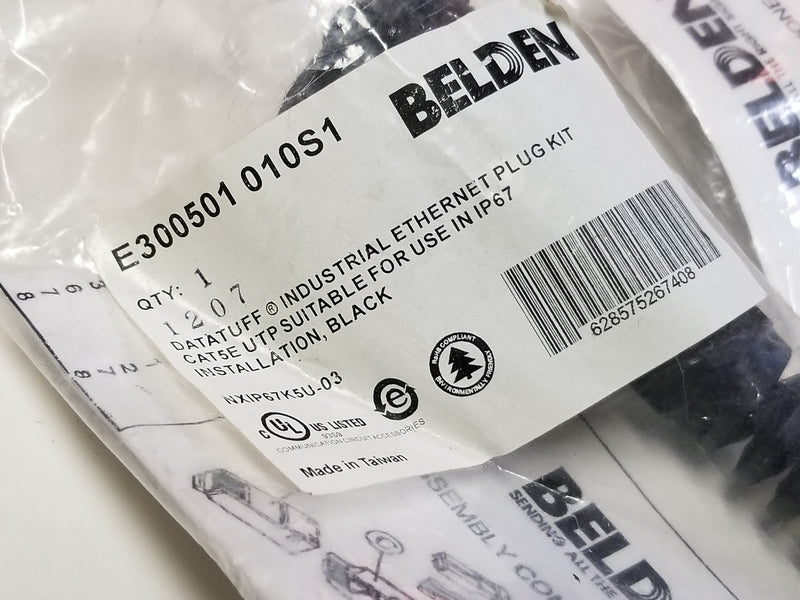 Belden (Lot of 2) E300502 010S1 DataTuff Cat5E FTP Black Ethernet Plug Kits