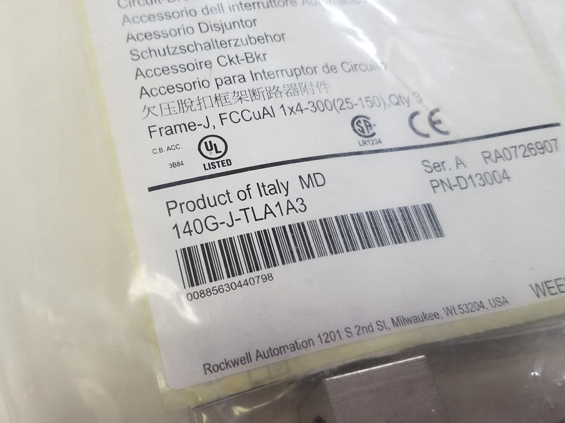 Allen Bradley 140G-J-TLA1A3 Circuit Breaker Lug Accessory Kit