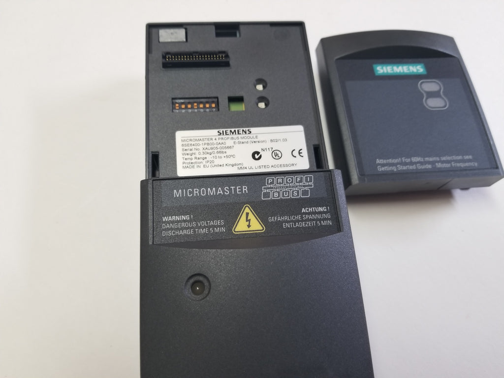 Siemens 6SE6400-1PB00-0AA0 Micromaster 4 Profibus Module E-Stand B02/1 ...