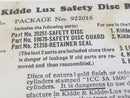 Kidde 922016 Fire Extinguisher Safety Disc 20251 KIT NOS-Sealed