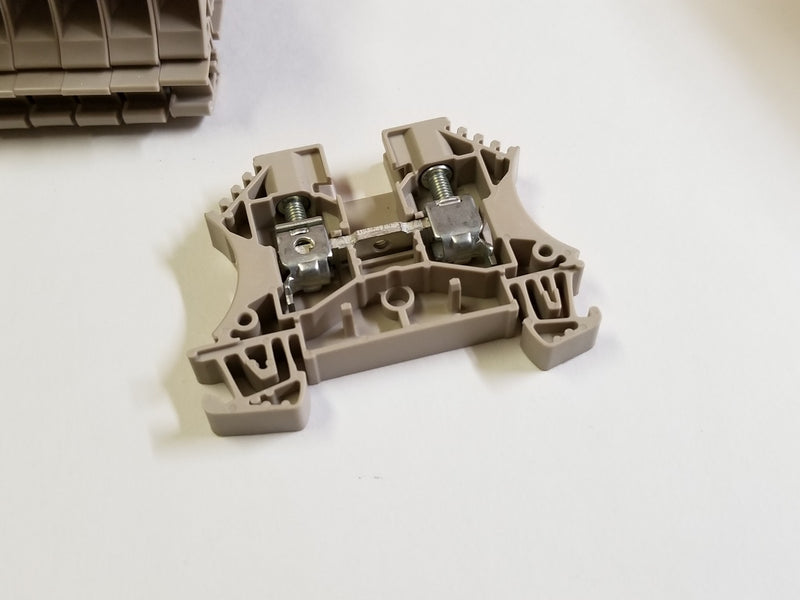 Lot of (8) Weidmuller WDU 6 Tan Terminal Blocks