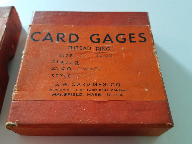 1-1/2 32 NS 2 GO PD 1.4797 & NOGO PD 1.4750 Thread Ring Card Gage Set