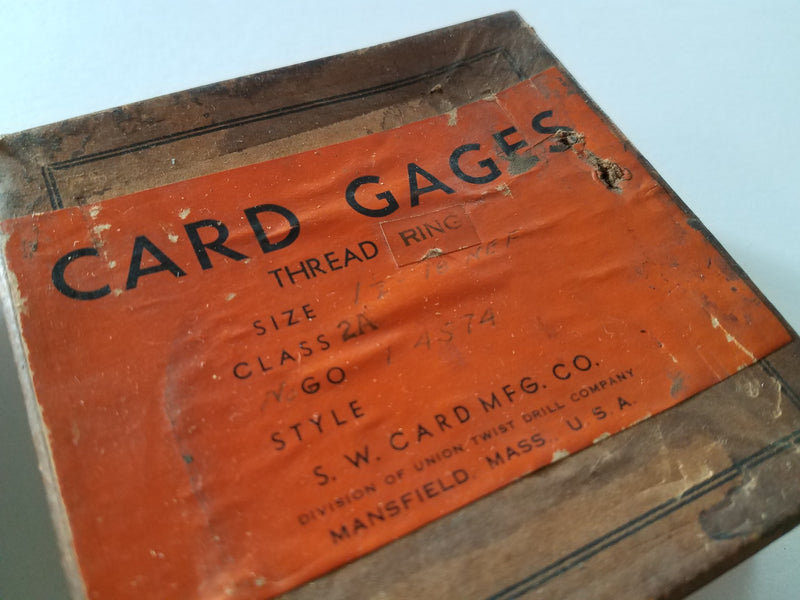 1 1/2 18 NEF 2A GO PD 1.4624 & NOGO PD 1.4574 Thread Ring Card Gage Set