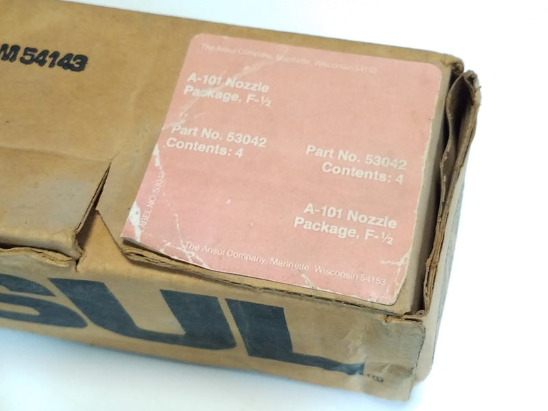 ANSUL P/N 53042 A-101 F-1/2 Nozzle Package/4 Nozzles