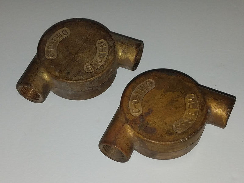 Lot of (2) C-O-TWO Systems 1/16" x 1/8" Brass Corner Pulley