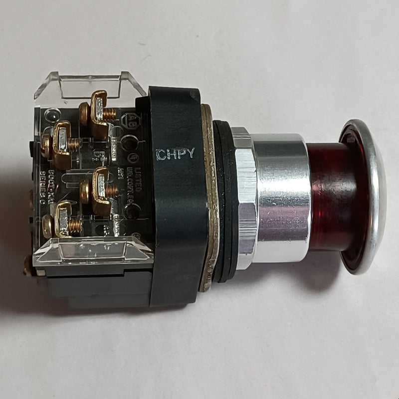 Allen Bradley 800TFXP16XA1 SerN 120VAC LED EStop Push Pull Button
