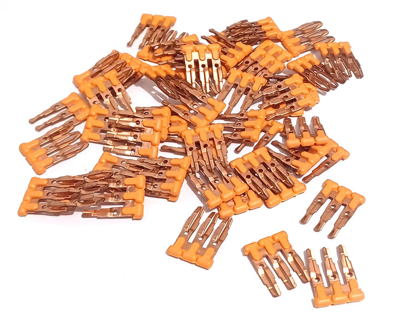 DINnectors J2.5 Orange Terminal Block 3-Pole Jumpers ( Lot of 51 )