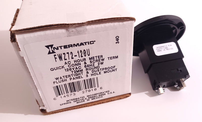 Intermatic FWZ72-120U Hour Meter 120VAC 72mm Round Flush Mount