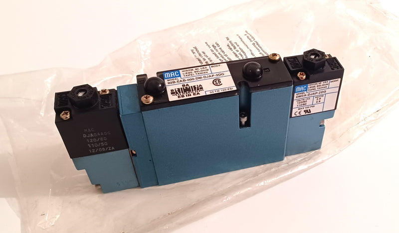 MAC 92B-EAB-000-DM-DJAP-2DG Double 120VAC Solenoid DM3A-DJAP-2DG Valve Assembly