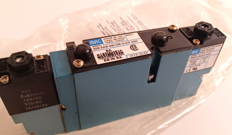 MAC 92B-EAB-000-DM-DJAP-2DG Double 120VAC Solenoid DM3A-DJAP-2DG Valve Assembly