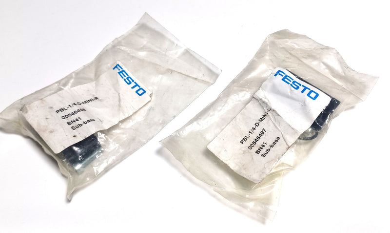 Lot of 2 Festo PBL-1/4-D-MINI-R Sub Base Assemblies New/Sealed