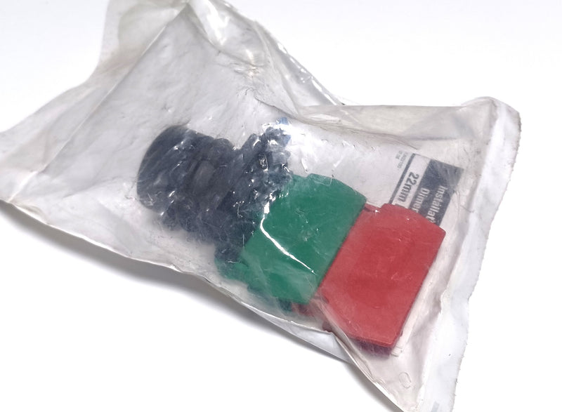 C3 Controls W22PB-FK-11 Flush Black Push Button w/ 1-NO & 1-NC Contact Blocks