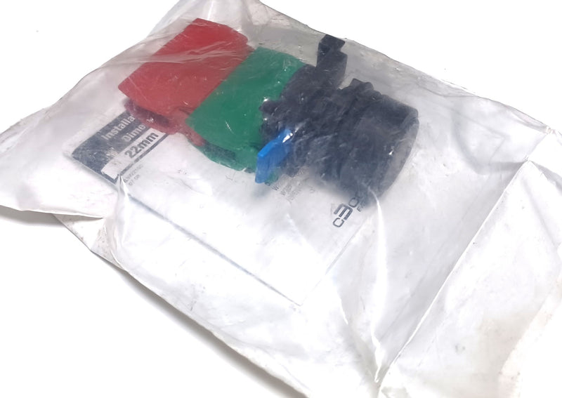 C3 Controls W22PB-FK-11 Flush Black Push Button w/ 1-NO & 1-NC Contact Blocks