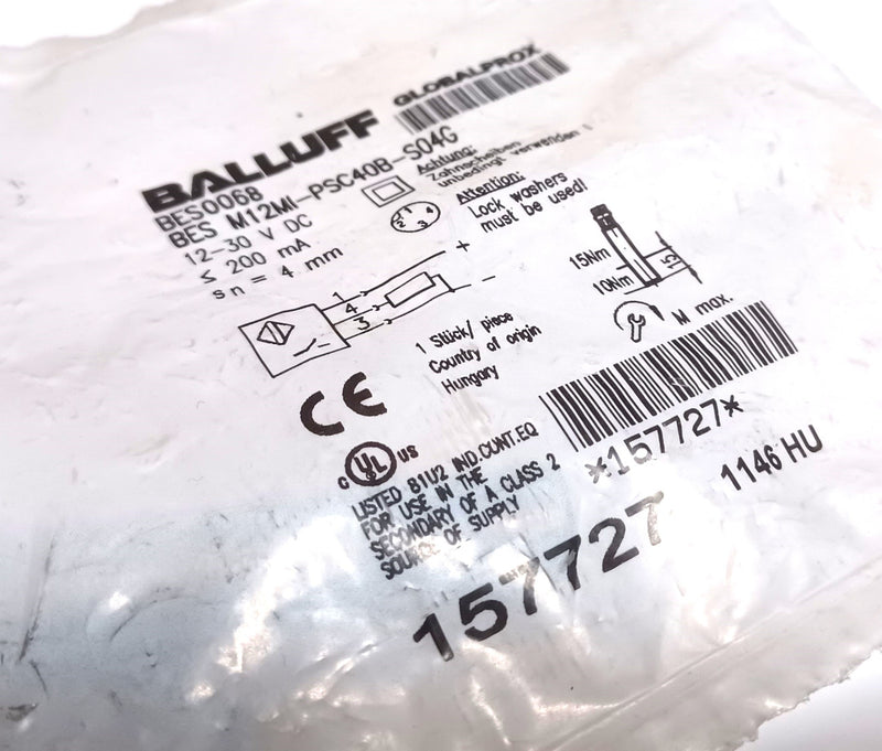 Balluff BES M12MI-PSC40B-S04G 12-30VDC BES0068 Proximity Sensor