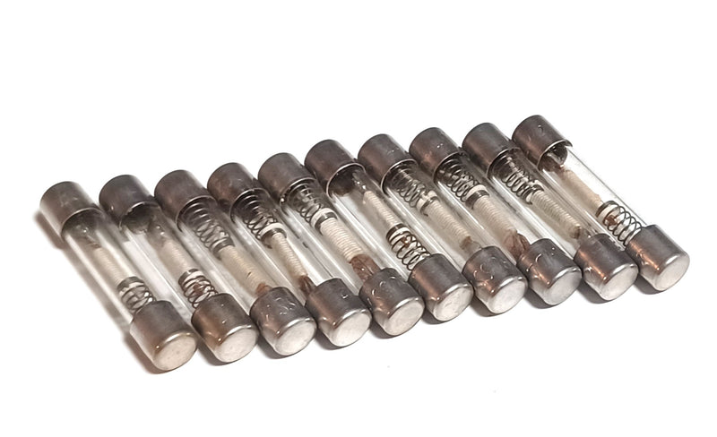 Lot of 10 Bussmann Fusetron MDL-1/2 Time Delay Fuses 1/2A 250VAC .25" x 1.25"