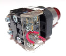 Allen Bradley 800T-PTH16R 120V Push Button 1 NO & 1 NC Red Lens & LED Lamp