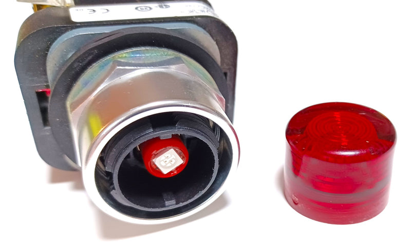Allen Bradley 800T-PTH16R 120V Push Button 1 NO & 1 NC Red Lens & LED Lamp