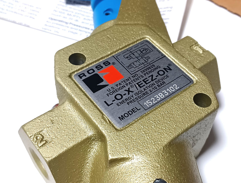 Ross 1523B3102 LOX / EEZ-ON In-Line Pneumatic Main Shut Off Valve
