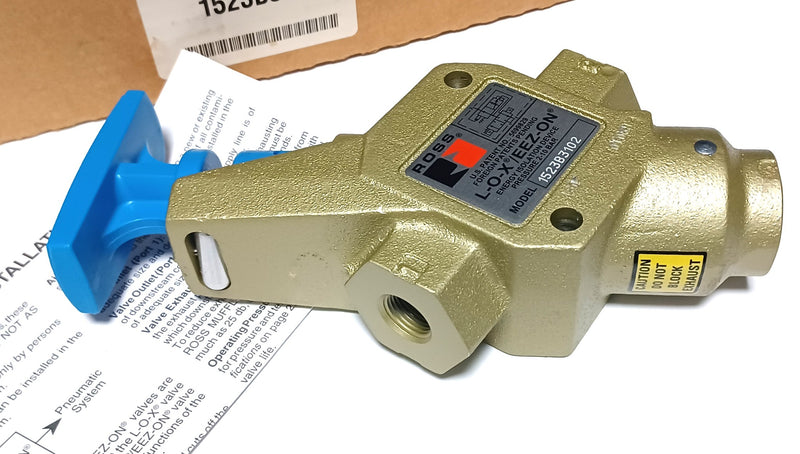 Ross 1523B3102 LOX / EEZ-ON In-Line Pneumatic Main Shut Off Valve