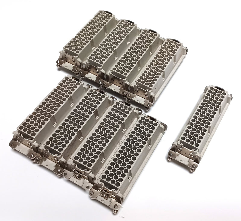 Lot of (9) LAPP H-D 64B 64-Pin Female Crimp Style Insert Connectors