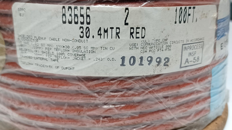 Belden 83656 Shielded Plenum Cable 18/6C TEFLON FEP 30.4 MTR Red - 100' Spool(s)