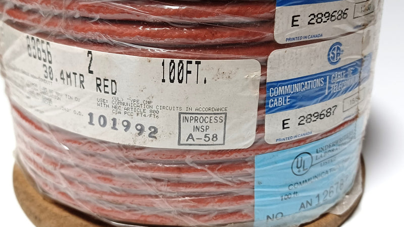 Belden 83656 Shielded Plenum Cable 18/6C TEFLON FEP 30.4 MTR Red - 100' Spool(s)