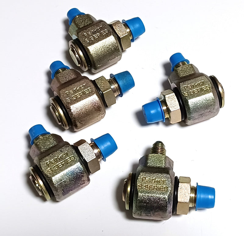 Parker S Series 360 Deg. Right Angle Hydraulic Swivel Elbow Fitting ( Lot of 5 )