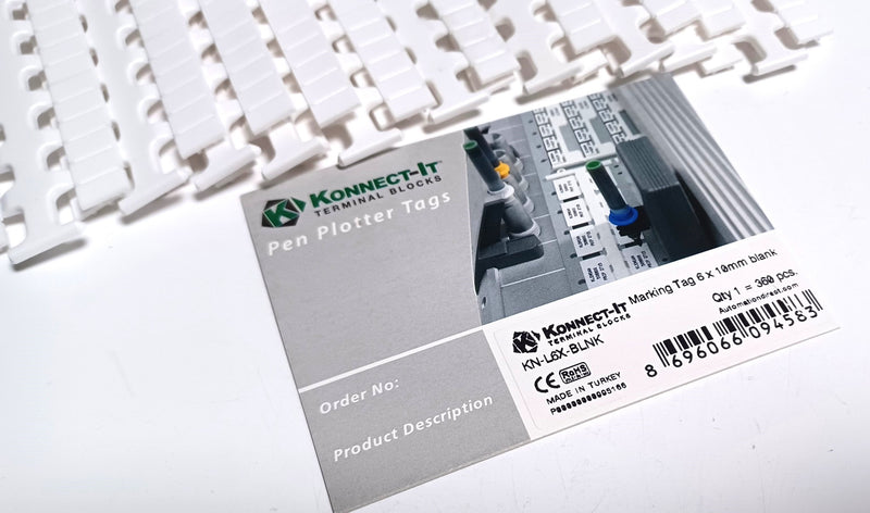 Konnect-It KN-L6X-BLNK Terminal Block Marking Tag 6 x 10 mm Blank ( Lot of 360 )