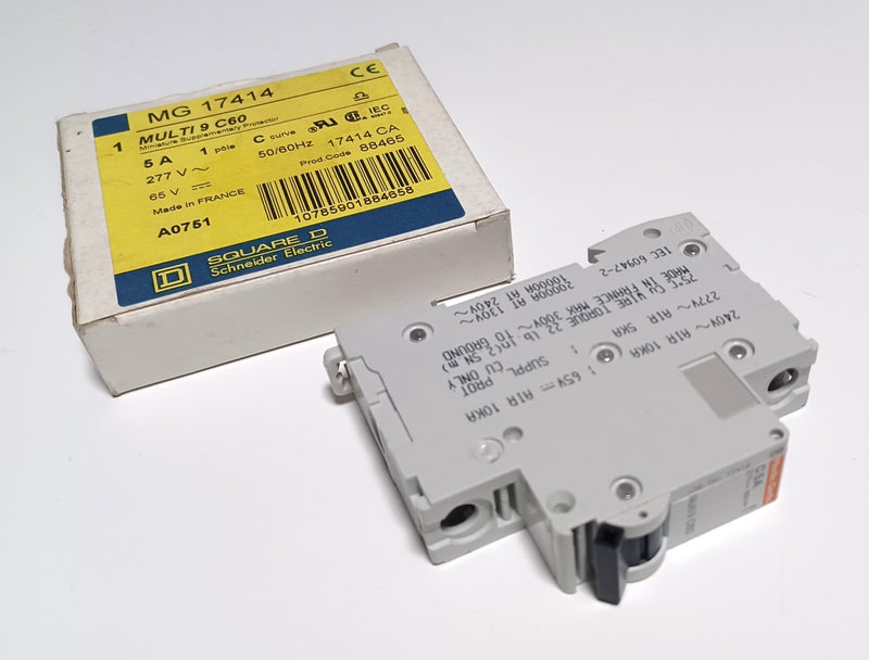 Merlin Sc70 Square D MG 17414 Merlin Gerin Multi 9 C60N Type C 277 Vac 5A Circuit ...