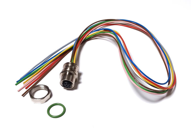 Lumberg Automation RKFPM 8/0,5 M Female M12 8-Pin Bulkhead Connector Cable Assy.
