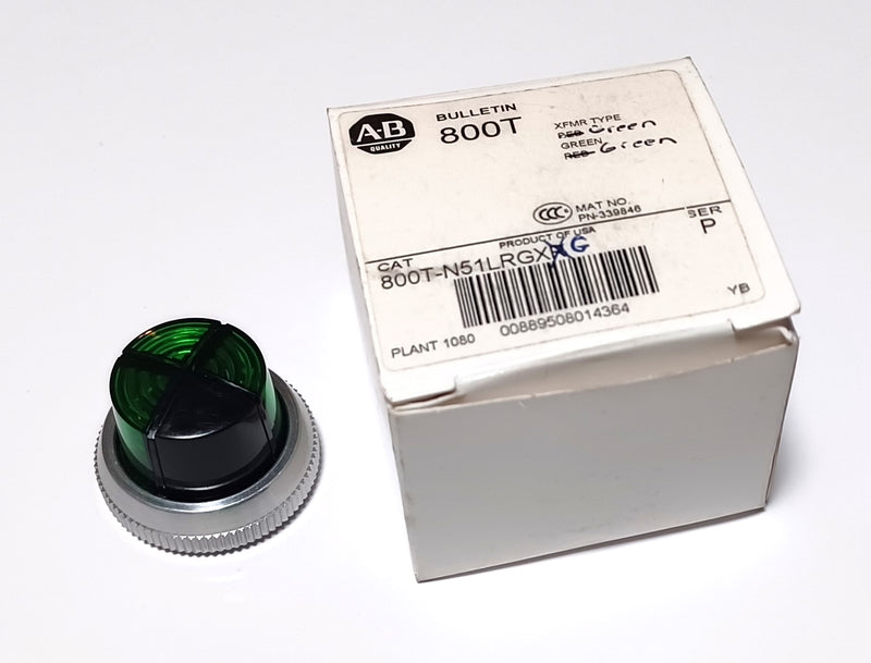 Allen Bradley 800T-N51 Cluster Pilot Light Indicator Green - Green - Green