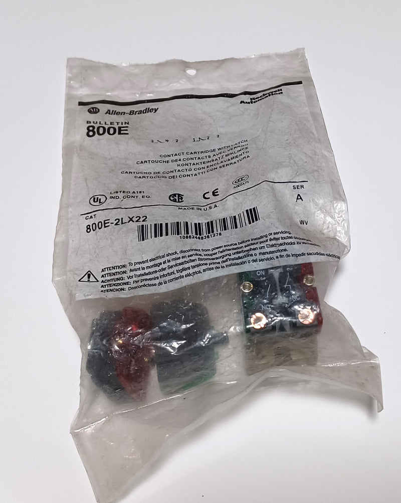Allen Bradley 800E-2LX22 Ser.A Contact Cartridge w/ Latch (2) N/O & (2) N/C New
